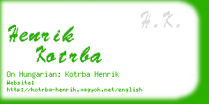 henrik kotrba business card